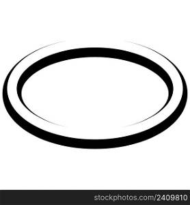 Oval round banner frame elegant lines, borders vector hand drawn, circular markers highlighting the text