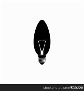 Oval shape light bulb icon in simple style on a white background. Oval shape light bulb icon, simple style