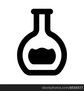 Oval shaped erlenmeyer with label stick to the bottle