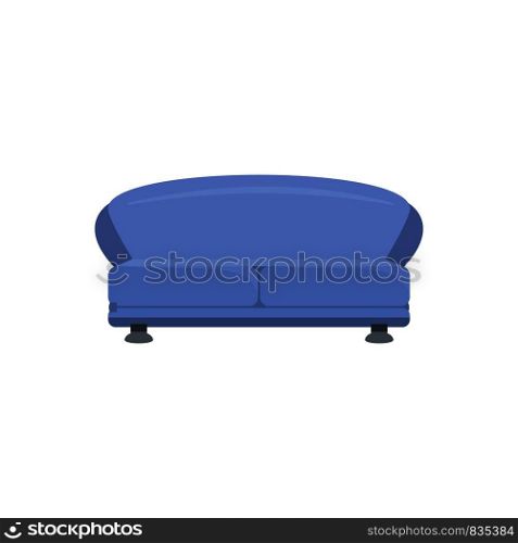 Oval sofa icon. Flat illustration of oval sofa vector icon for web isolated on white. Oval sofa icon, flat style