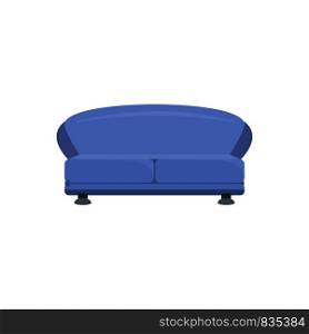 Oval sofa icon. Flat illustration of oval sofa vector icon for web isolated on white. Oval sofa icon, flat style