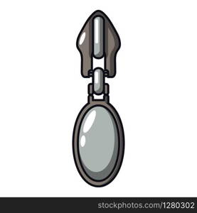 Oval zip icon. Cartoon illustration of oval zip vector icon for web. Oval zip icon, cartoon style