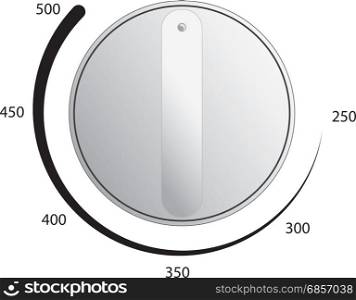 Oven Dial Vector. Oven dial vector with temperature measurements