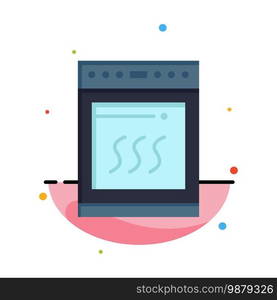 Oven, Kitchen, Microwave, Cooking Abstract Flat Color Icon Template