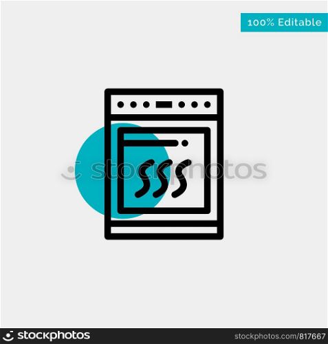 Oven, Kitchen, Microwave, Cooking turquoise highlight circle point Vector icon