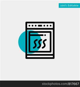 Oven, Kitchen, Microwave, Cooking turquoise highlight circle point Vector icon