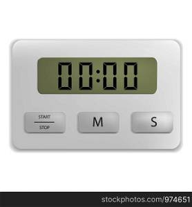 Oven timer mockup. Realistic illustration of oven timer vector mockup for web. Oven timer mockup, realistic style