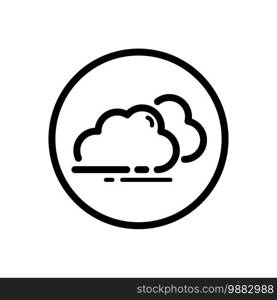 Overcast. Clouds on the sky. Weather outline icon in a circle. Isolated vector illustration