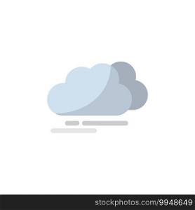 Overcast. Flat color icon. Isolated weather vector illustration