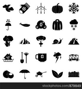 Overcast icons set. Simple set of 25 overcast vector icons for web isolated on white background. Overcast icons set, simple style