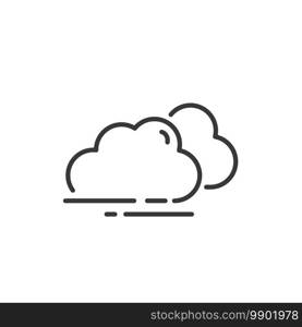 Overcast thin line icon. Clouds on the sky. Isolated outline weather vector illustration