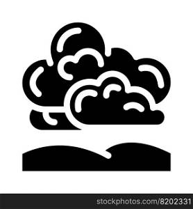 overcast weather glyph icon vector. overcast weather sign. isolated symbol illustration. overcast weather glyph icon vector illustration