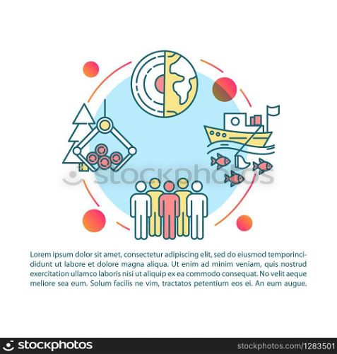 Overconsumption concept icon with text. Damage to global nature. Industrial production. PPT page vector template. Brochure, magazine, booklet design element with linear illustrations