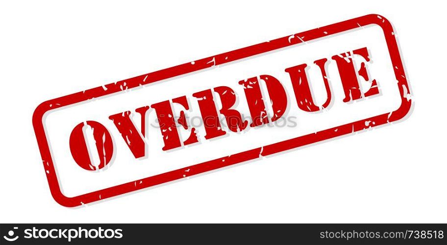 Overdue red rubber stamp vector isolated