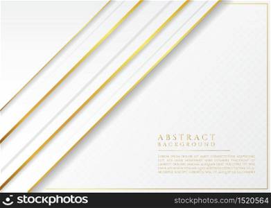 Overlap layer luxury design white and gold concept with space for content. vector illustration.