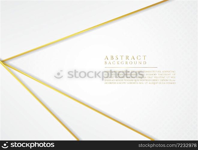 Overlap layer triangle shape white design golde color style with space. vector illustration.