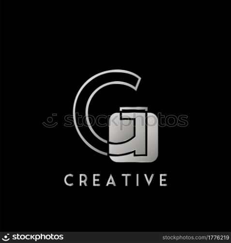 Overlap Outline Logo Letter G Technology with Rounded Square Shape Vector Design Template.