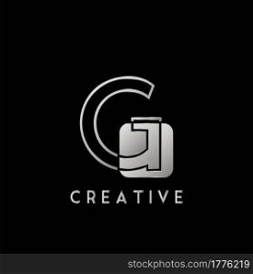 Overlap Outline Logo Letter G Technology with Rounded Square Shape Vector Design Template.