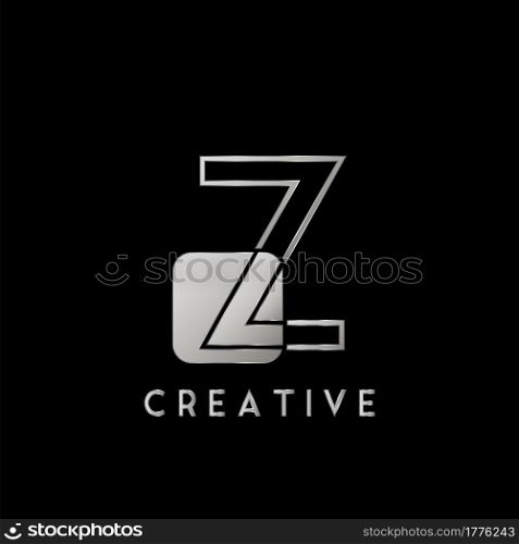 Overlap Outline Logo Letter Z Technology with Rounded Square Shape Vector Design Template.