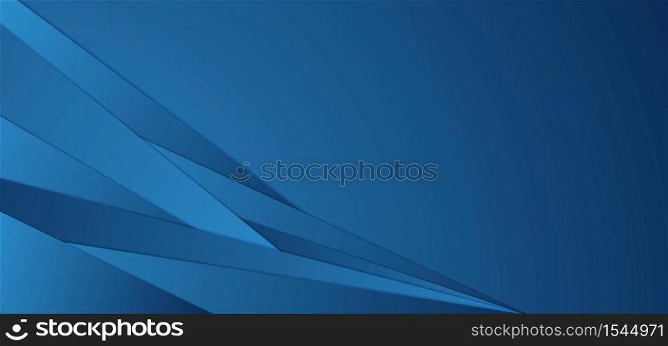 Overlap triangle shape background design blue color design with space for content. vector illustration.
