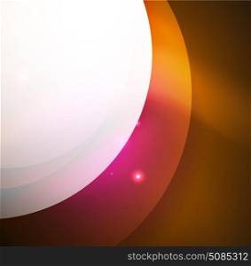 Overlapping circles on glowing abstract background. Overlapping circles on glowing abstract background with shining light effects, magic style design template