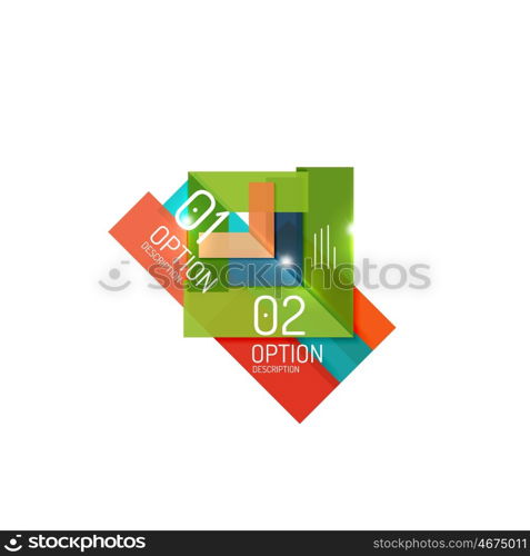 Overlapping geometric shapes composition. Vector business infographics, option select