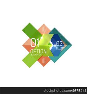 Overlapping geometric shapes composition. Vector business infographics, option select