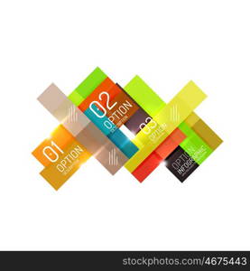 Overlapping geometric shapes composition. Vector business infographics, option select