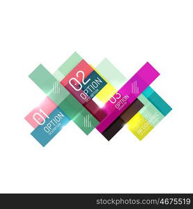 Overlapping geometric shapes composition. Vector business infographics, option select