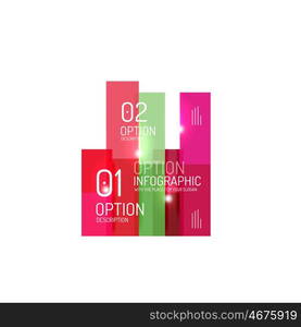 Overlapping geometric shapes composition. Vector business infographics, option select