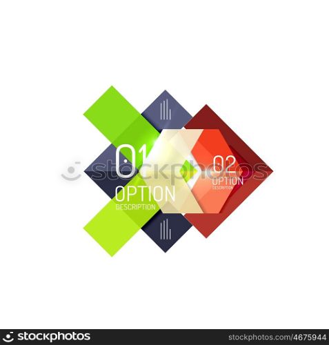 Overlapping geometric shapes composition. Vector business infographics, option select