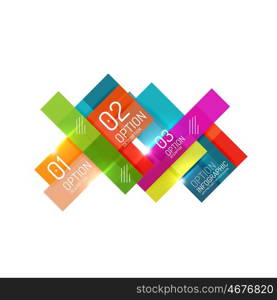 Overlapping geometric shapes composition. Vector business infographics, option select