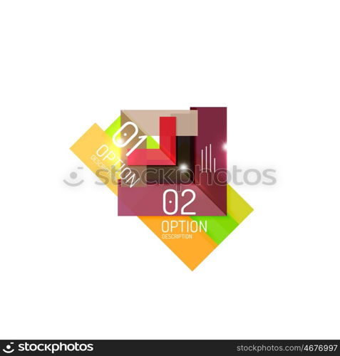 Overlapping geometric shapes composition. Vector business infographics, option select