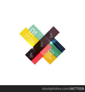 Overlapping geometric shapes composition. Vector business infographics, option select