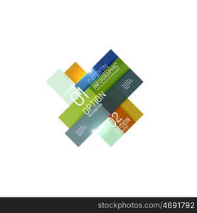 Overlapping geometric shapes composition. Vector business infographics, option select