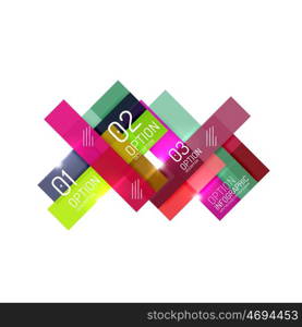 Overlapping geometric shapes composition. Vector business infographics, option select