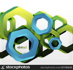 Overlapping hexagons design background. Overlapping hexagons vector design background