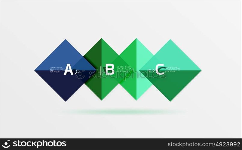 Overlapping square infographics. Overlapping square infographics. Vector template background for workflow layout, diagram, number options or web design