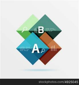 Overlapping square infographics. Overlapping square infographics. Vector template background for workflow layout, diagram, number options or web design