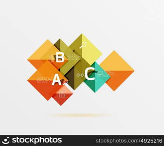 Overlapping square infographics. Overlapping square infographics. Vector template background for workflow layout, diagram, number options or web design