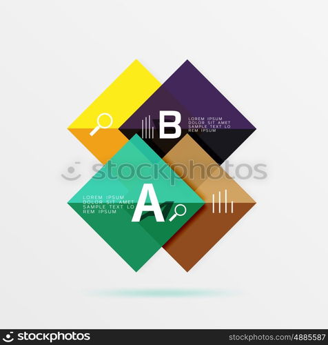 Overlapping square infographics. Vector template background for workflow layout, diagram, number options or web design