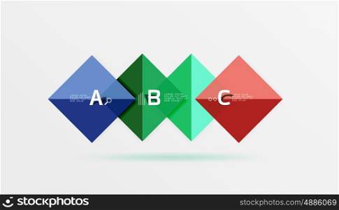 Overlapping square infographics. Vector template background for workflow layout, diagram, number options or web design