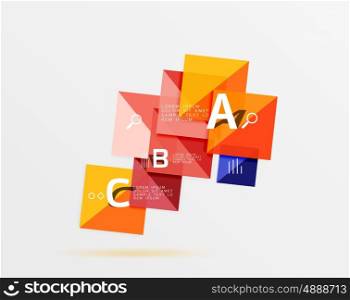Overlapping square infographics. Vector template background for workflow layout, diagram, number options or web design