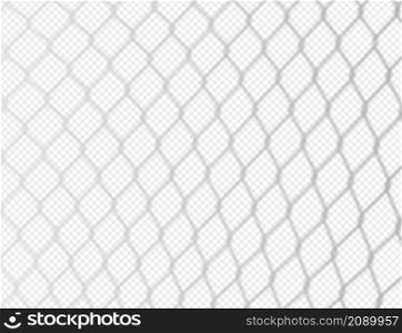 Overlay shadow of rabitz net. Fence reflection on transparent background. Blured silhouette of grid. Vector illustration. EPS10