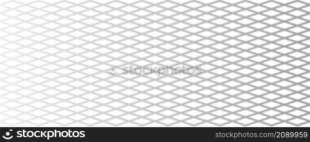 Overlay shadow of rabitz net. Fence reflection on transparent background. Blured silhouette of grid. Vector illustration. EPS10