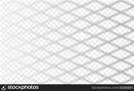 Overlay shadow of rabitz net. Fence reflection on transparent background. Blured silhouette of grid. Vector illustration. EPS10.. Overlay shadow of rabitz net. Fence reflection on transparent background. Blured silhouette of grid. Vector illustration. EPS10