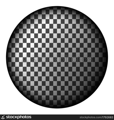 Overlay transparent lens with blurred edge shadow on checkered background. Vector illustration.. Overlay transparent lens with blurred edge shadow on checkered background. Vector illustration