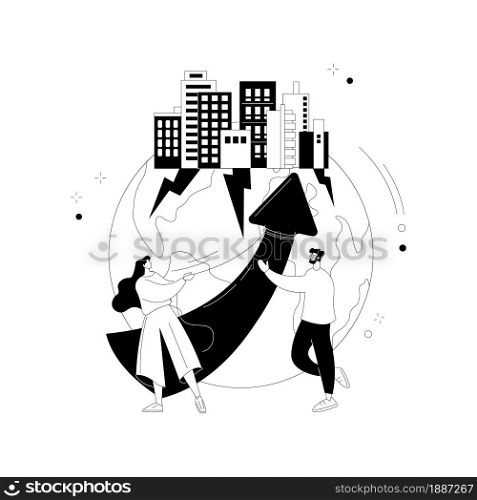 Overpopulation abstract concept vector illustration. World human overpopulation, resource overconsumption, densely populated area, urban population growth, inhabitant increase abstract metaphor.. Overpopulation abstract concept vector illustration.