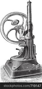 Overview Bisschop engine, vintage engraved illustration. Industrial encyclopedia E.-O. Lami - 1875.