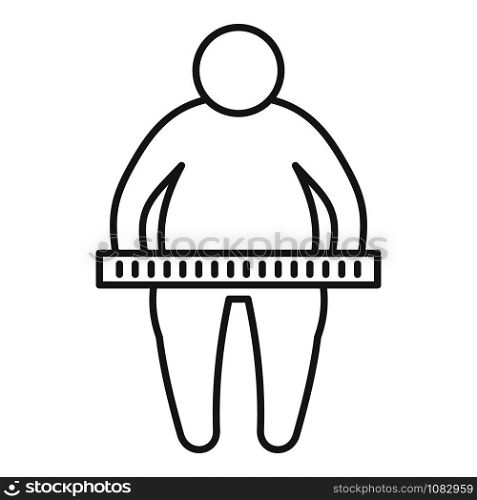 Overweight measurement icon. Outline overweight measurement vector icon for web design isolated on white background. Overweight measurement icon, outline style